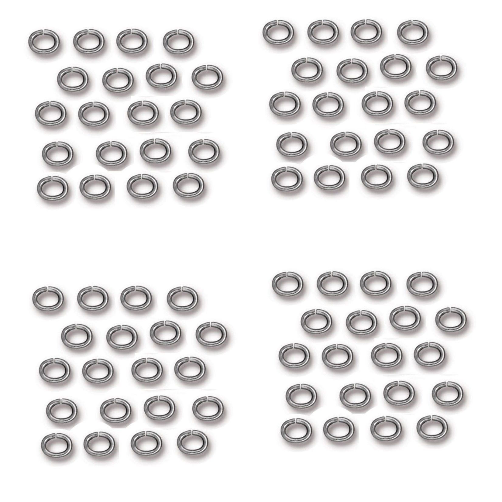 TierraCast Oval Jump Ring 4x3mm ID 20 Ga White Bronze Plated - 100 pieces