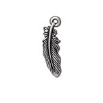 TierraCast Feather 23x7mm Silver Plated Charm
