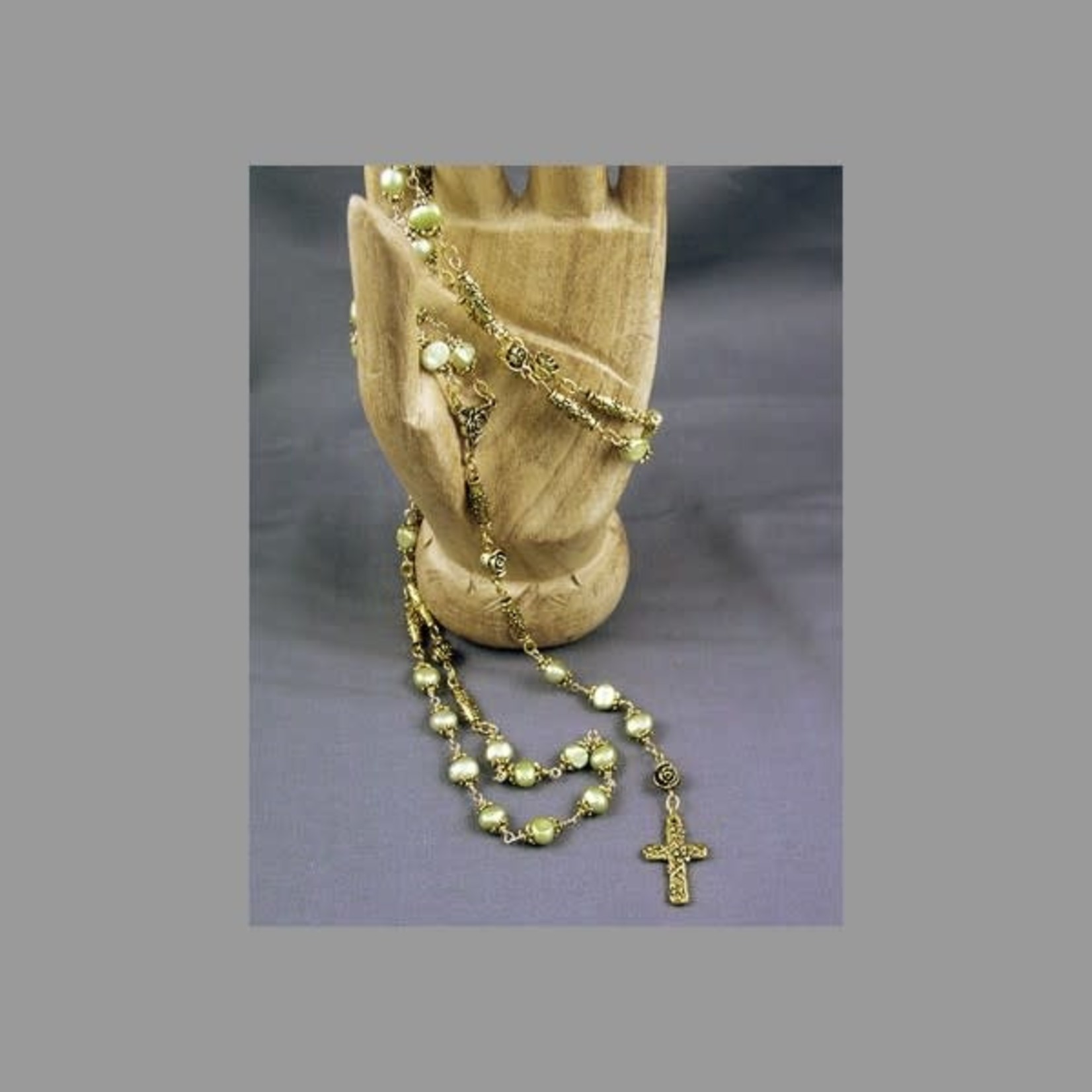 TierraCast Rose Rosary Piece Antique Gold Plated
