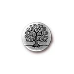 TierraCast Antique Silver Plated Tree of Life Button
