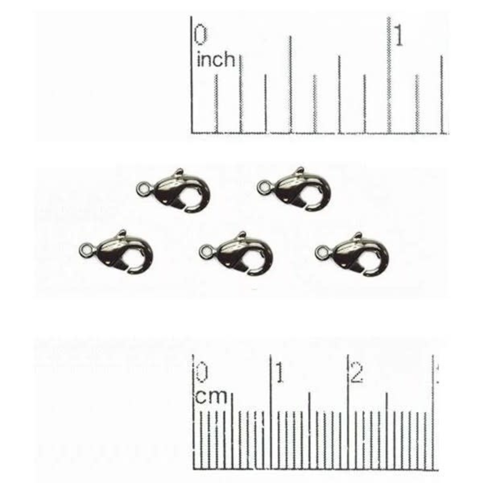 Gun Metal Plated Lobster Clasp  9x5mm Nickel-Free - 5 pieces