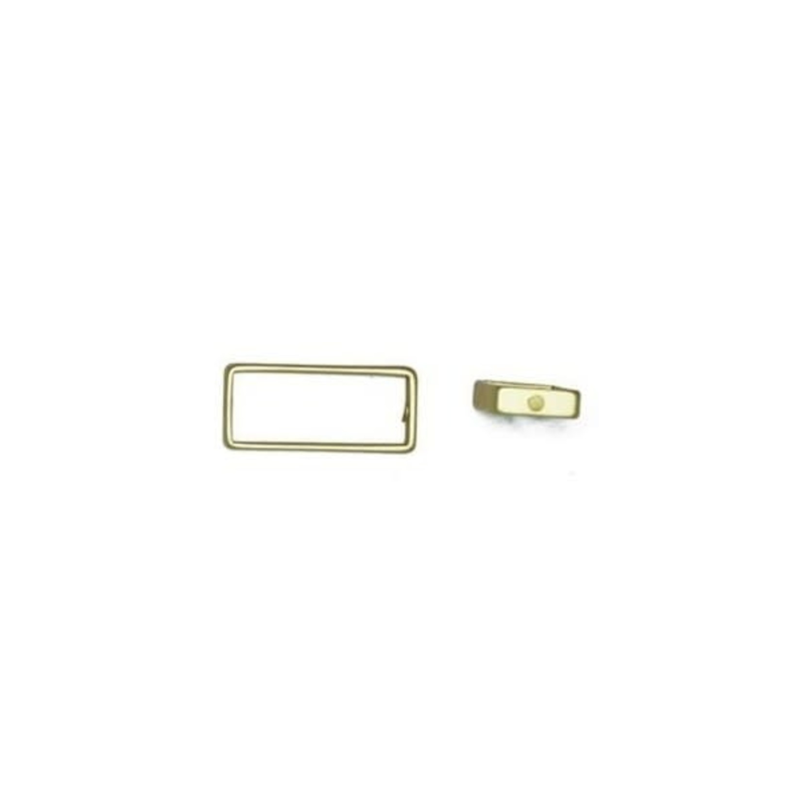 Rectangle Bead Frame 17x8mm Nickel-Free Satin Gold Plated