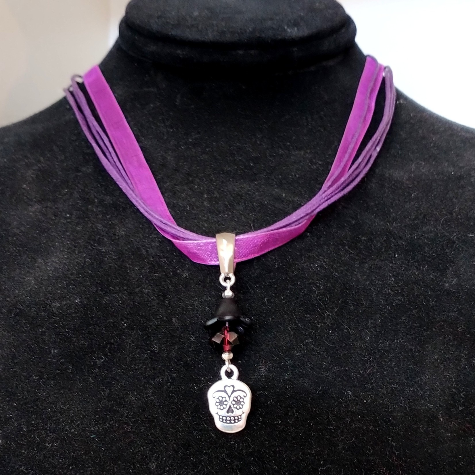 Sugar Skull Purple Necklace