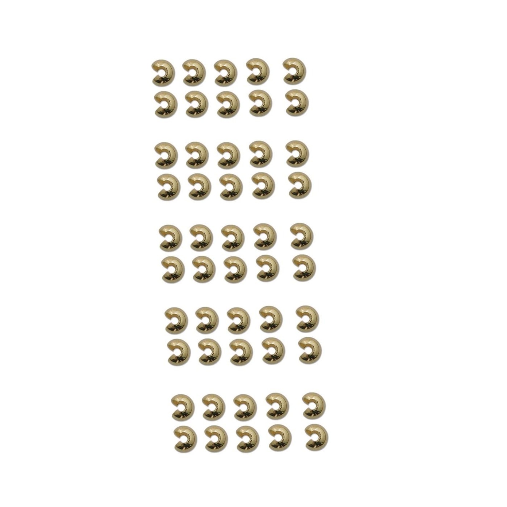 Gold Plated 5mm Crimp Cover - 50 pieces