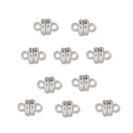 Magnetic Clasp 6mm Silver Plated - 10 Pieces