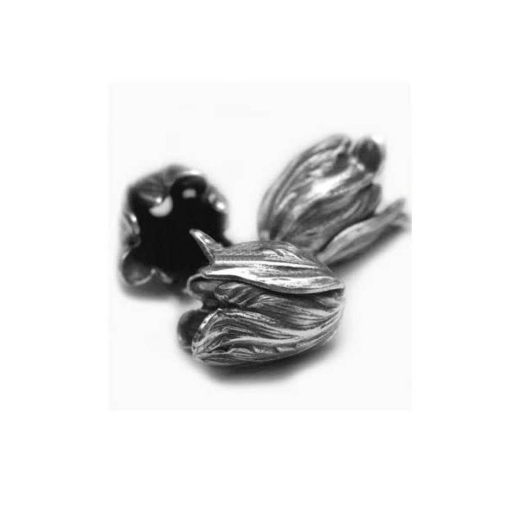 Tulip Flourish Silver Plated 9x11mm Bead Cap