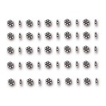 Beaded Daisy Spacer 3mm Antique Silver Plated Bead - 50 pieces