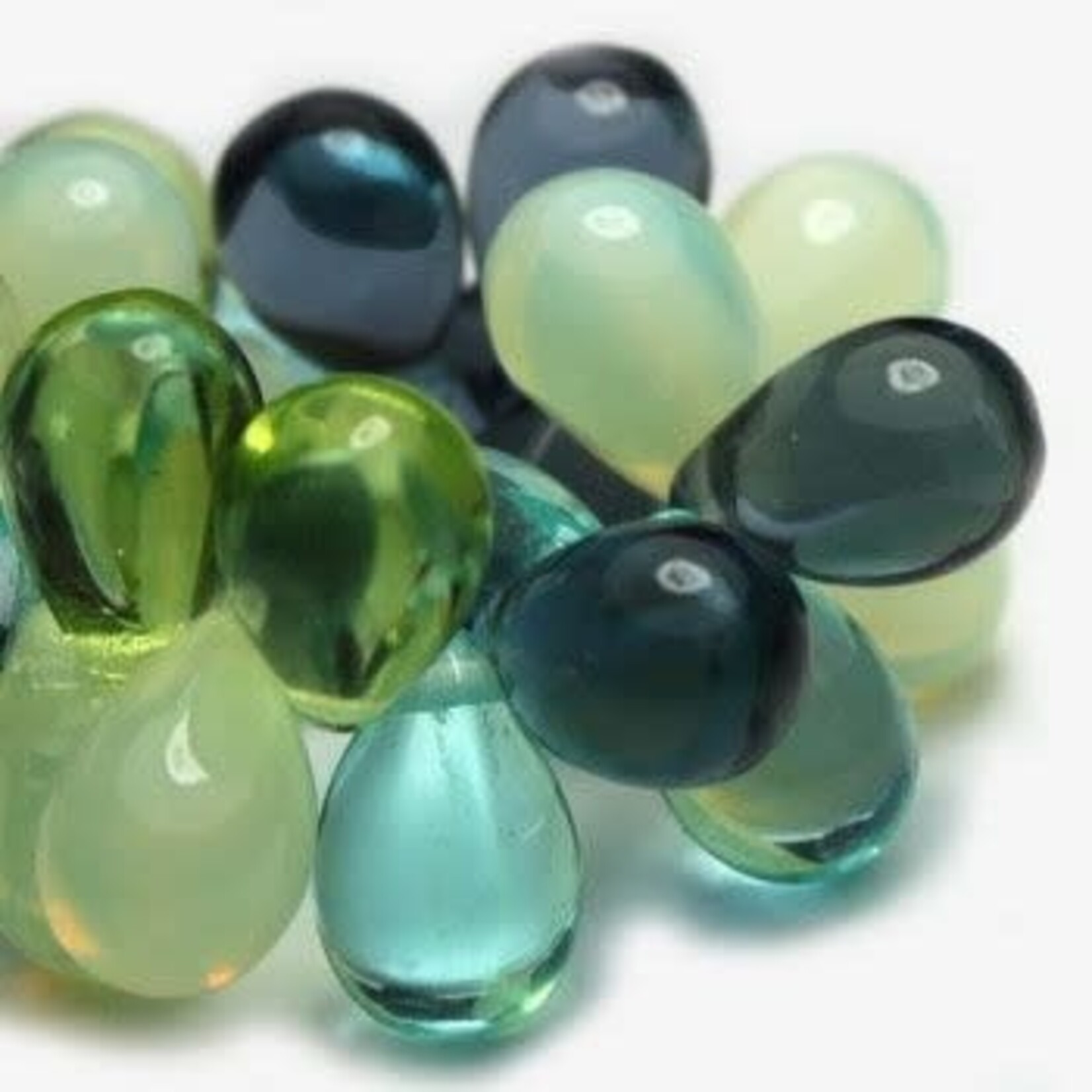 Czech Glass Drop 6x9mm Bay Mix Bead Strand