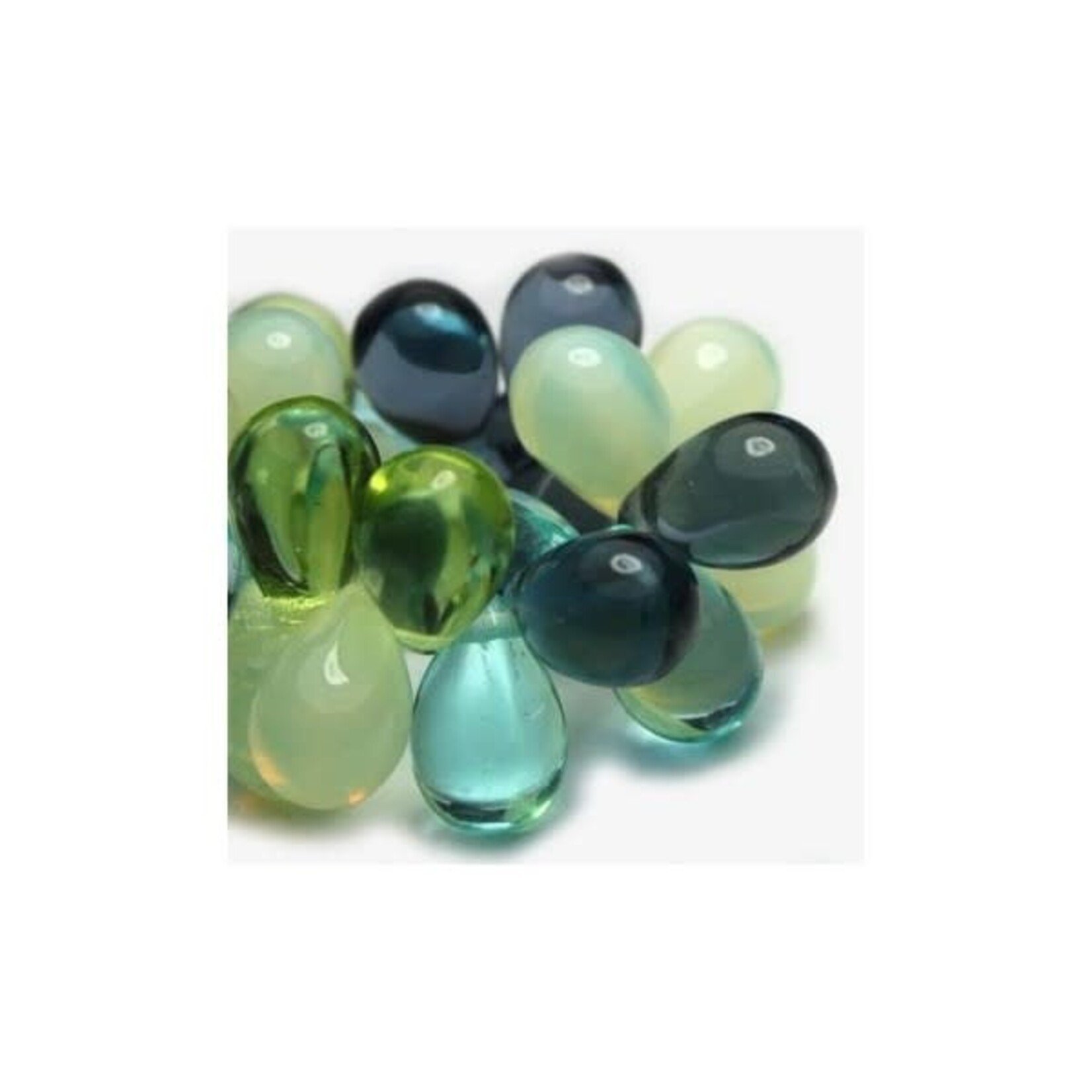 Czech Glass Drop 6x9mm Bay Mix Bead Strand