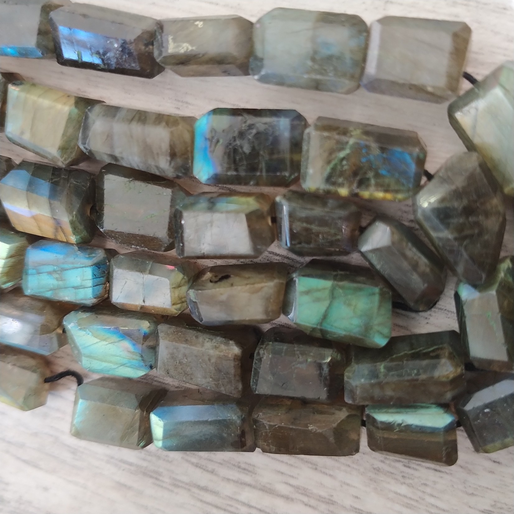Labradorite 12x7mm Faceted Rectangle Bead