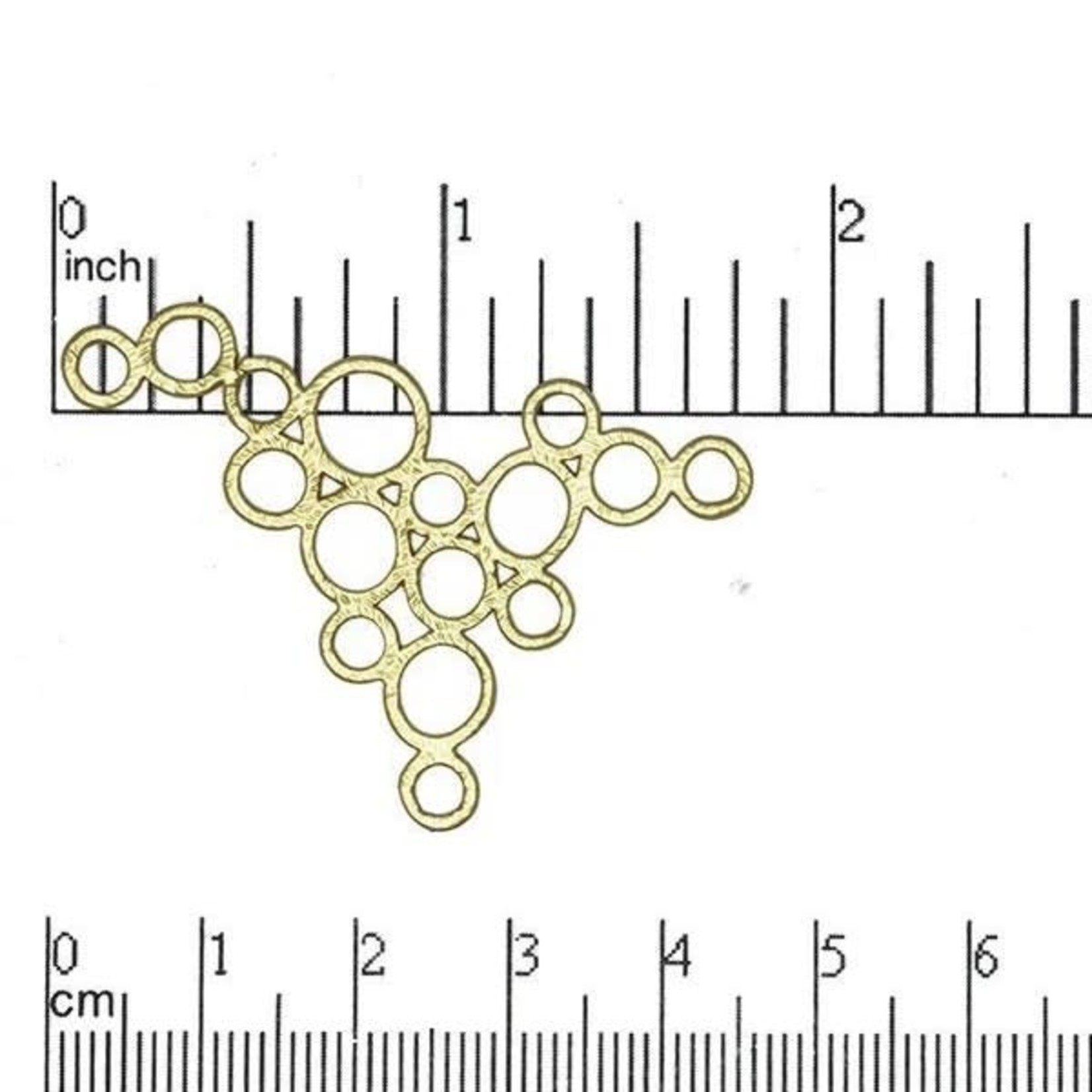 Multi-loop Connector 46x32mm Nickel-Free Satin Gold Plated