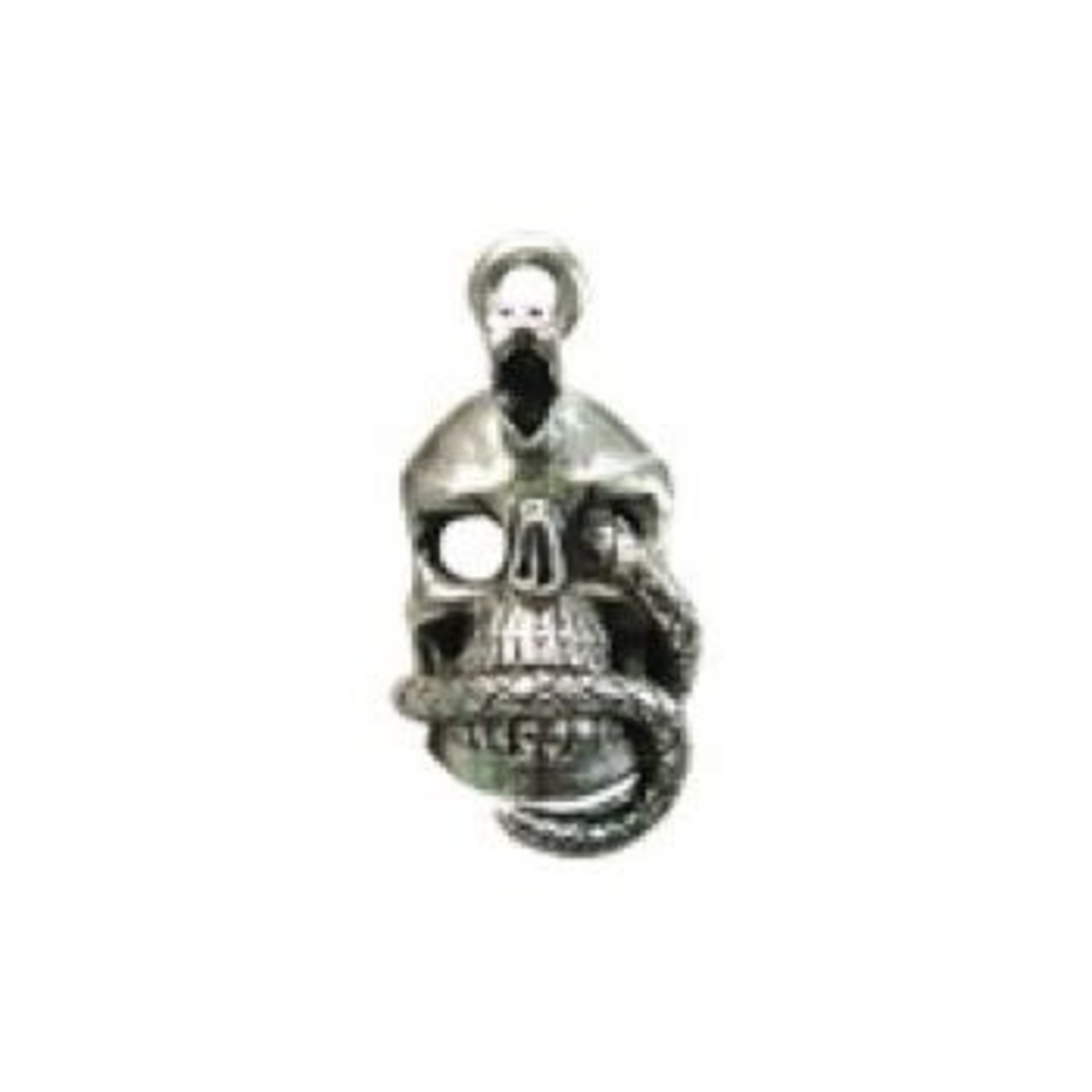 Skull with Snake Pewter Charm