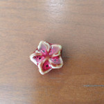 Glazed Clay Bead Hibiscus Red 20x5mm