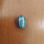 Glazed Clay Bead Oval 6 Ridges Periwinkle 18x12mm