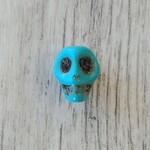 Magnesite Skull Blue Bead