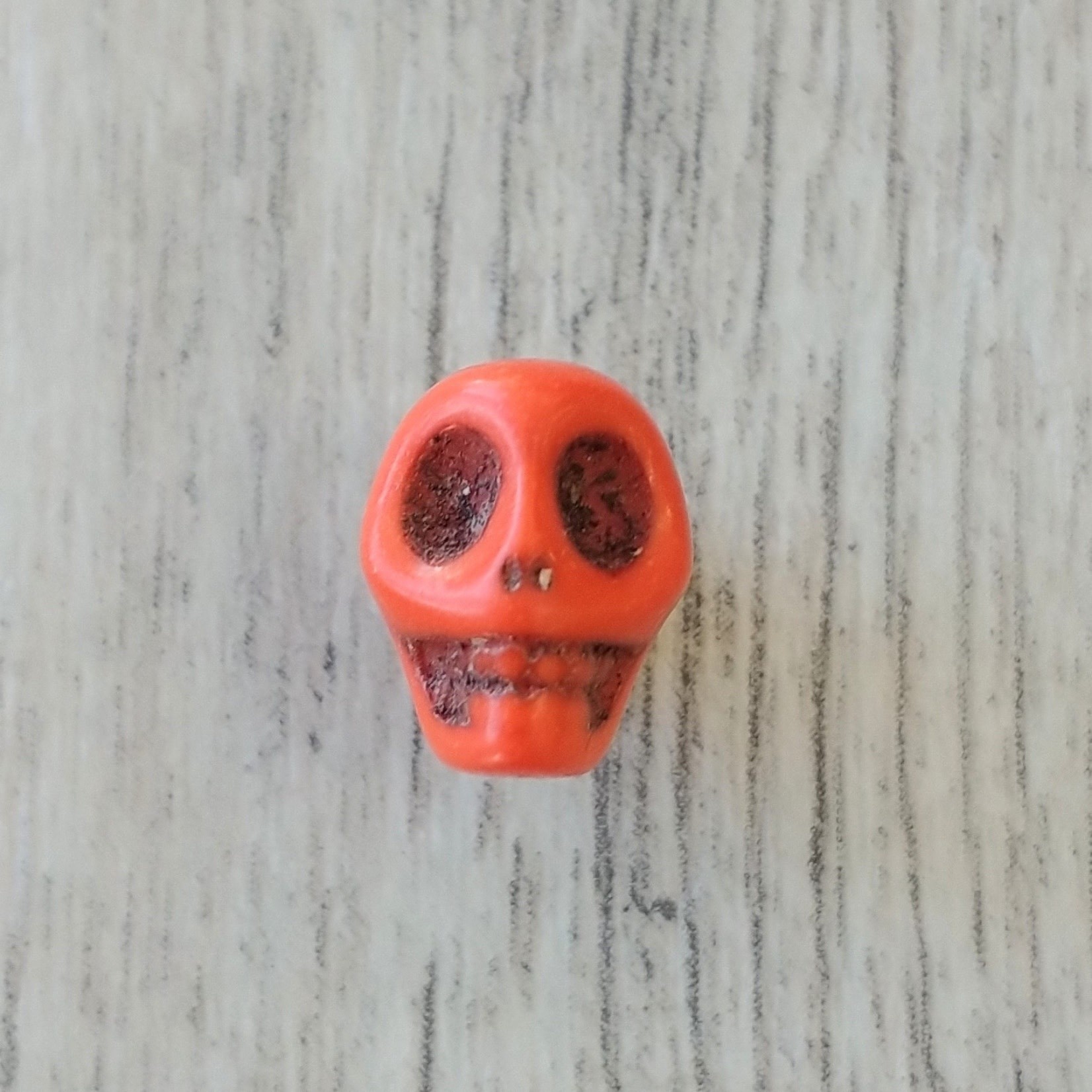 Magnesite Skull Orange Bead