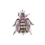 Cubic Zirconia Flying Bug Pendant Link - Silver Plated