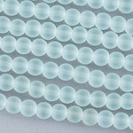 Sea Glass Style  6mm Matte Seafoam Round Bead 8 inch Strand