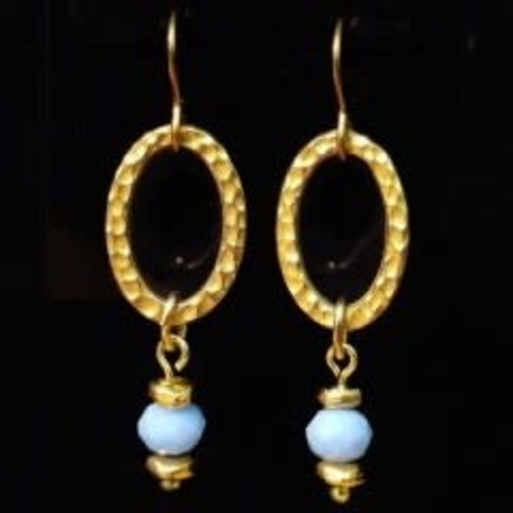 Edna's Elegance Crystal Blue Earrings - Ready to Wear