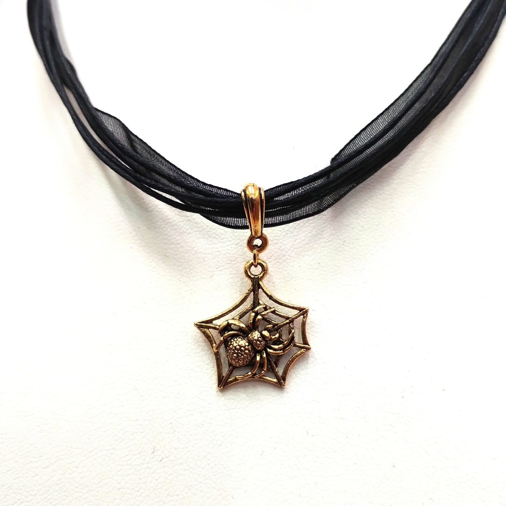 Spider on Web Gold Plated Charm