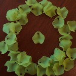 Lucite Wavy Leaf 15mm Chartreuse Bead