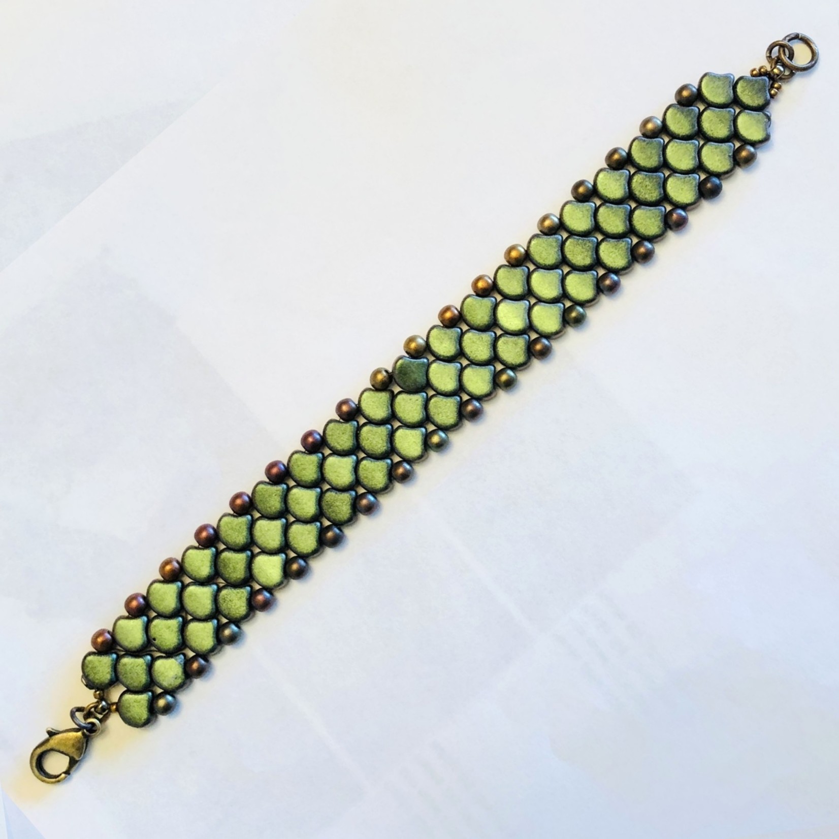 Matubo Ginko Beads 7.5mm Polychrome Sage/Citrus 22gm Tube