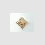 Square Dapped Filigree - Raw Brass