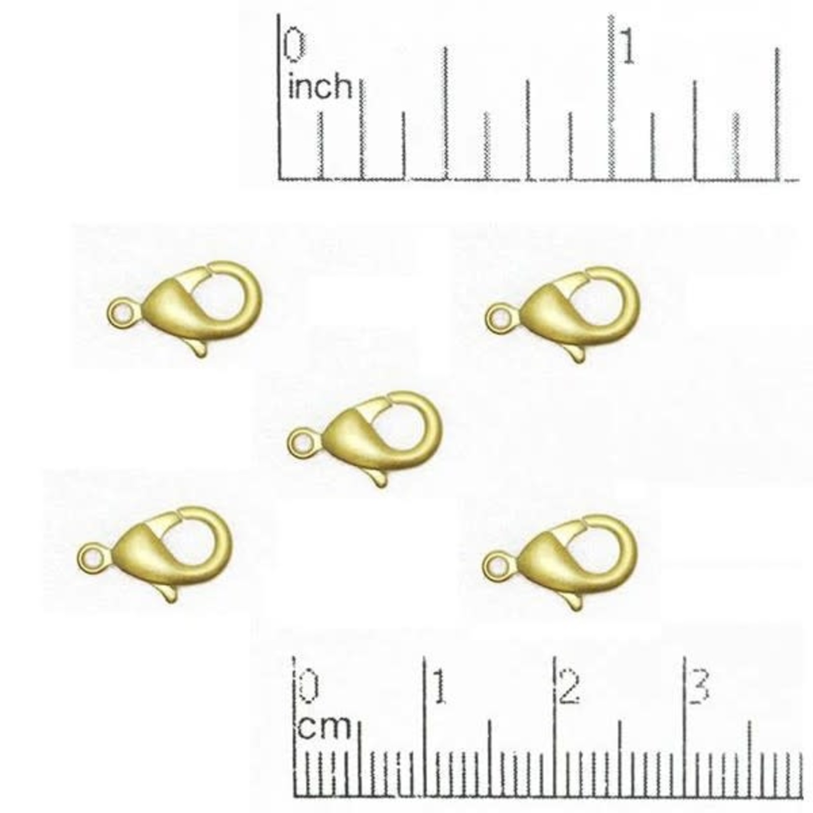 Lobster Clasp 15x9mm Nickel-Free Satin Gold Plated -  5 Pieces