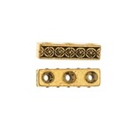TierraCast Deco Rose 3-hole Bar Antique Gold Plated