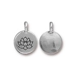Silver Plated Lotus 12mm Charm