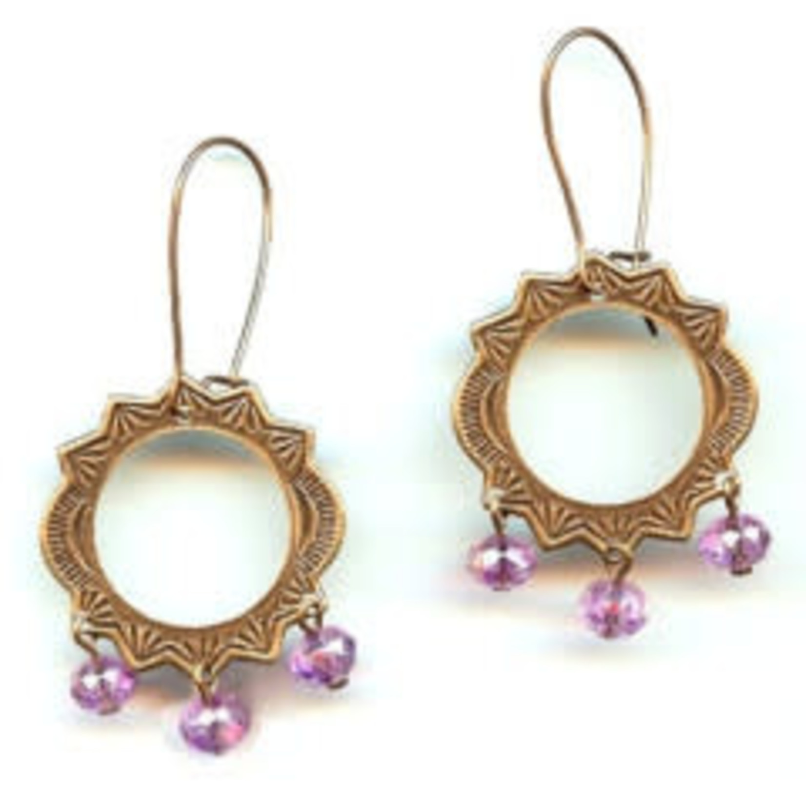 Lilac Sunburst Earrings - Ready to Wear