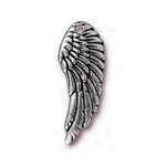 TierraCast Left Angel Wing Charm - Antique Silver Plated