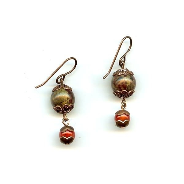 Dragon's Blood Earrings - Ready to Wear - Bead Inspirations