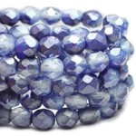 Czech Glass Fire Polish 6mm Dark Blue Purple Bead Strand
