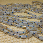 Blue Lace Agate Faceted Barrel Bead Strand