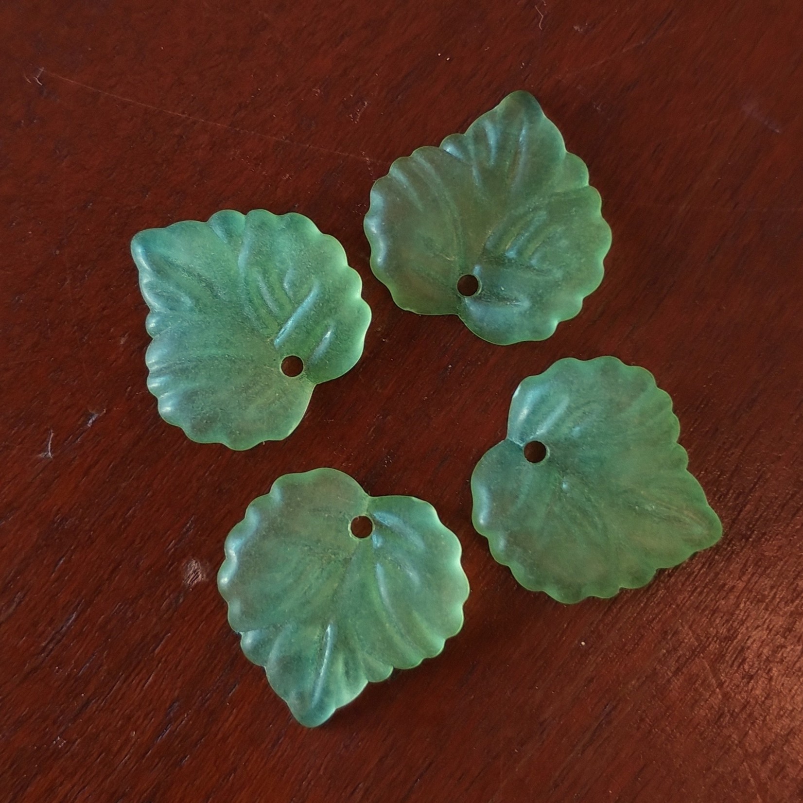 Lucite Aspen Leaf Bead Bright Green