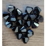 Crystal 8mm Bicone Jet Hematite - 18 Pieces