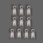 Silver Plated End Cord Fasteners - 10 Pieces