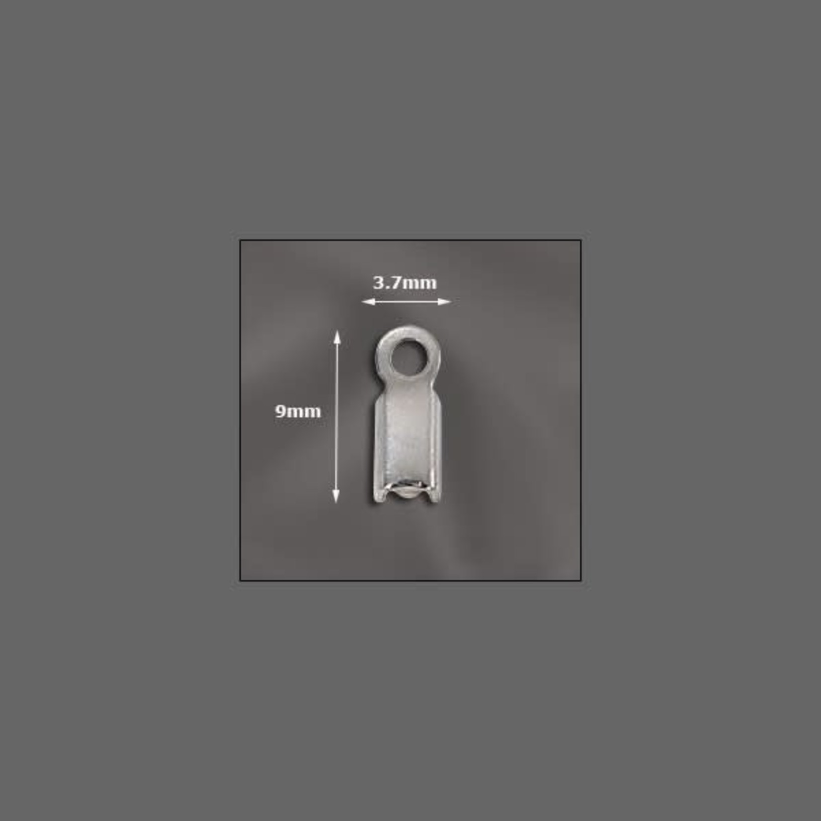 Silver Plated End Cord Fasteners - 10 Pieces