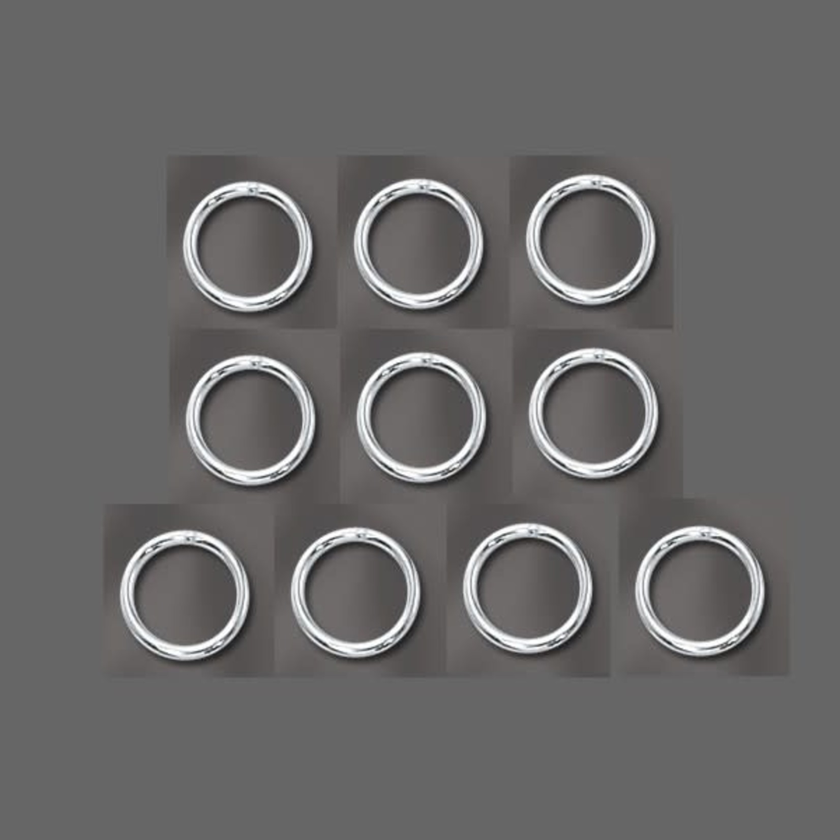 Sterling Silver 7mm Closed Jump Ring - 10 Pieces