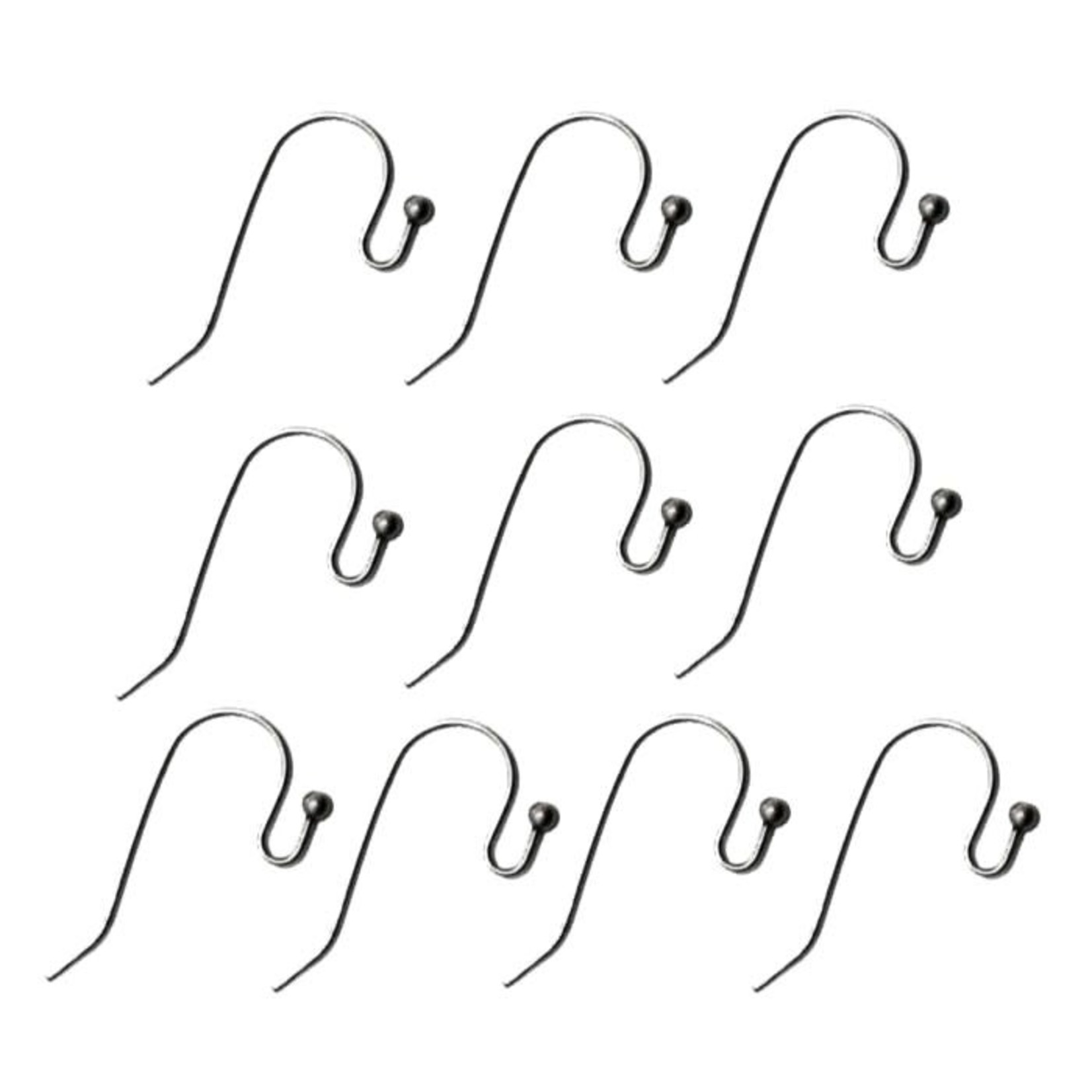 French Earwire Nickel-Free Antique Silver Plated - 10 pieces