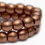 Czech Glass Druk 3mm Copper Metallic Bead Strand