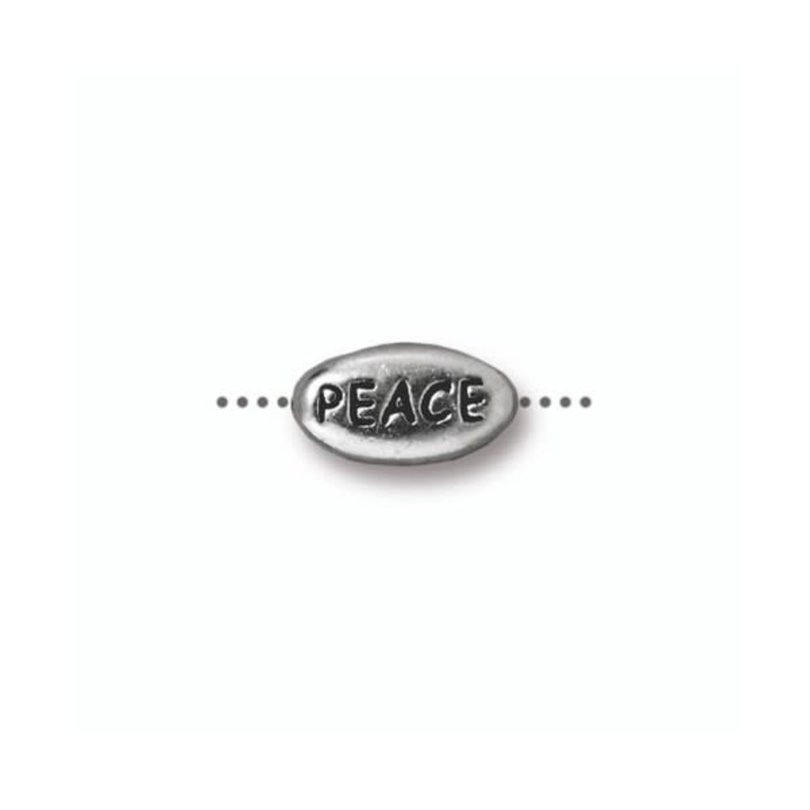 TierraCast Peace Bead White Bronze Plated