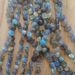 Labradorite Faceted Coin Bead