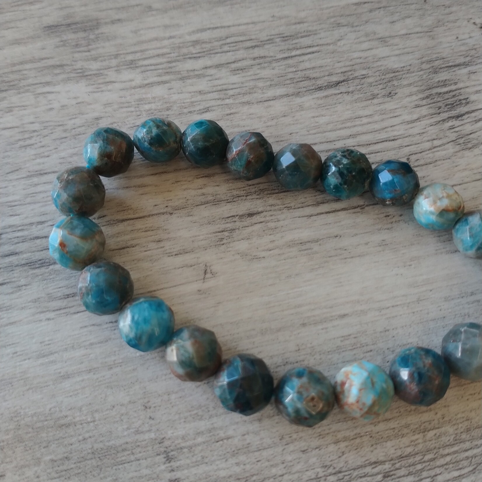 Apatite 10mm Faceted Round Bead Strand