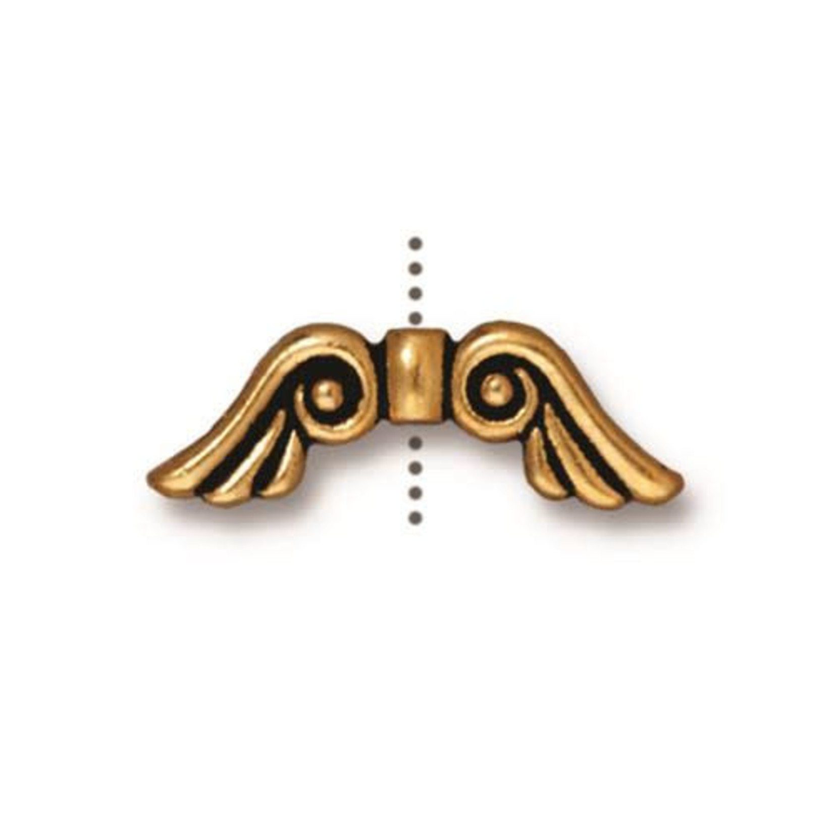 TierraCast Angel Wing Bead - Antique Gold Plated
