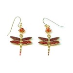 Vibrant Red Dragonfly Earrings - Ready to Wear