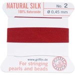 Griffin Silk Bead Cord Garnet Size 2 with Needle