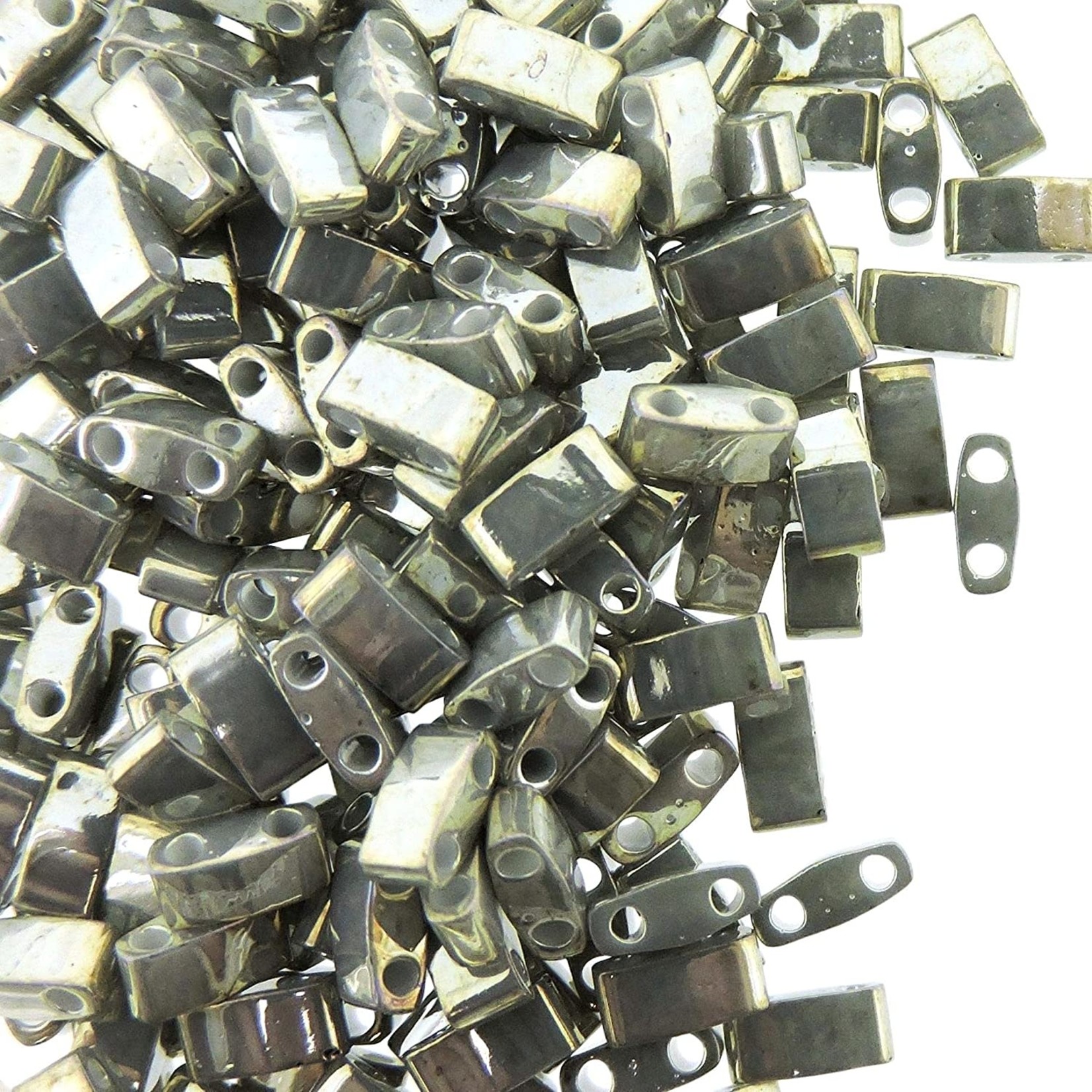 Miyuki Half Tila Beads Gray Luster - 7.8gm Tube