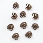 Vintaj Vintaj Brass Filigree 7mm Bead Cap BC10 - 10 pieces